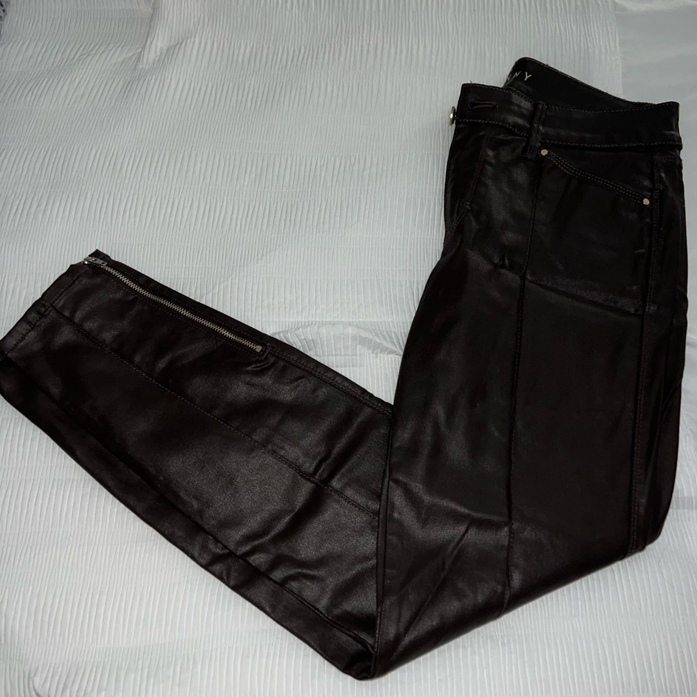 WHBM brown leather pants